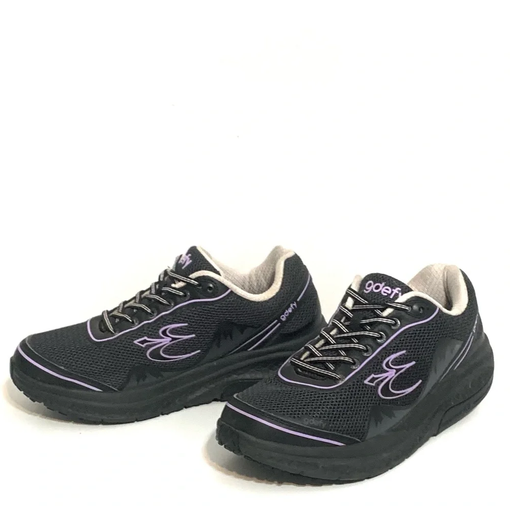Women's Black and Lilac Walking Sneakers